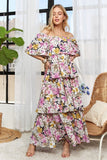 Melandra Cascade Floral Off-Shoulder Maxi Dress