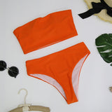 Melanie High Waisted Bandeau Bikini Swimsuit - 4 Colors watereverysunday