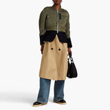 Mende Bomber Jacket Patchwork Trench Coat