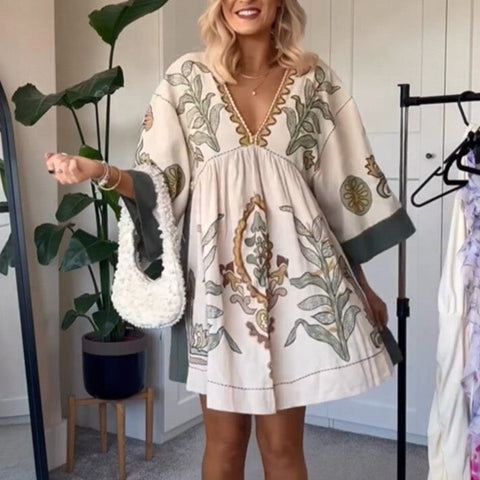 Merin Embroidery Mini Tunic Dress Merin Embroidery Mini Tunic Dress