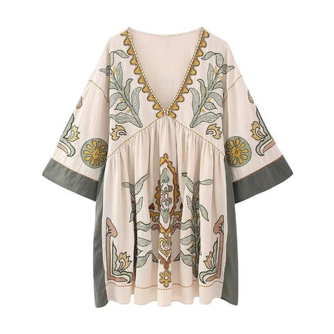 Merin Embroidery Mini Tunic Dress watereverysunday Merin Embroidery Mini Tunic Dress watereverysunday