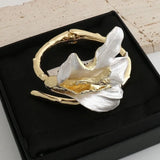 Metal Flower Wrap Bangle Bracelet