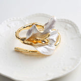 Metal Flower Wrap Bangle Bracelet