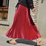 Metallic Pleated Maxi Skirts - 9 Colors watereverysunday