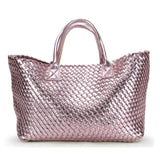 Metallic Woven Tote Bag - 16 Colors