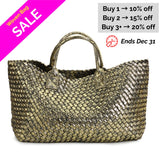Metallic Woven Tote Bag - 16 Colors