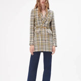 Mia Tweed Blazer Coat with Gold Chain Details watereverysunday