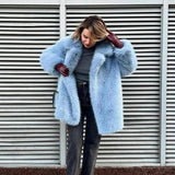 Micaela Plush Faux Fur Midi Coat
