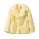 Micaela Plush Faux Fur Midi Coat