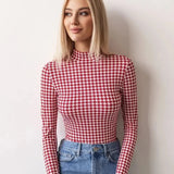 Miho Red Houndstooth Bodysuit
