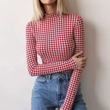 Miho Red Houndstooth Bodysuit