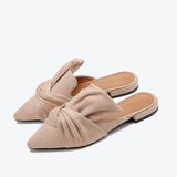 Milani Bowtie Suede Mule Slippers - 3 Colors watereverysunday
