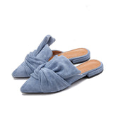 Milani Bowtie Suede Mule Slippers - 3 Colors watereverysunday