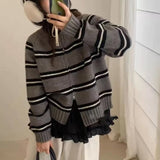 Milla Stpried Zip-Up Cardigan Sweater