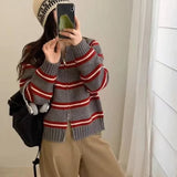 Milla Stpried Zip-Up Cardigan Sweater