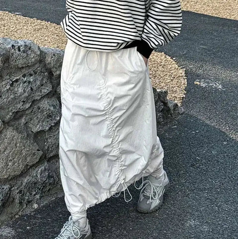Milla Nylon Drawstring Cargo Skirt
