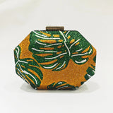 Milo Green Leaf Crystal Evening Clutch