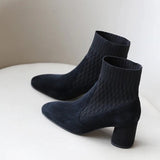 Minimalist Cable Knit Sock Ankle Boots watereverysunday