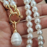 Mirabella Pearl Heart Convertible Necklace