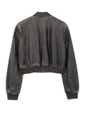 Miriam Vintage Leather Bomber Jacket watereverysunday