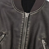 Miriam Vintage Leather Bomber Jacket watereverysunday