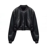 Miriam Vintage Leather Bomber Jacket