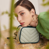 Misha Chevron Quilted Leather Shoulder Bag. watereverysunday