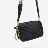 Misha Chevron Quilted Leather Shoulder Bag. watereverysunday