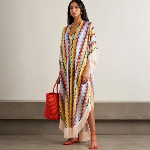 Misha Fringe Hem Maxi Kaftan&nbsp;Dress