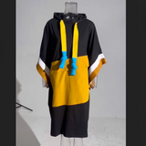 Miyo Color-Block Sweatshirt Hoodie Dress watereverysunday