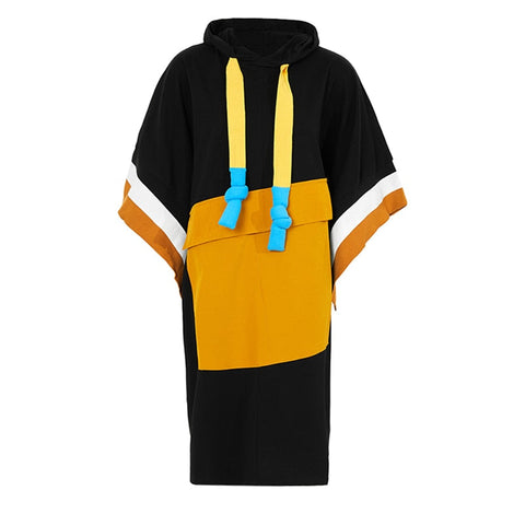 Miyo Color-Block Sweatshirt Hoodie Dress watereverysunday