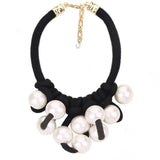 Morgana Pearl and Knot Statement Bib Necklace
