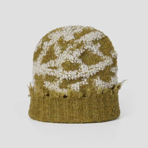 Moss Grass Pattern Knit Beanie Hats watereverysunday