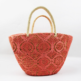 Mura Lace Upper Straw Tote Bags - 3 Colors watereverysunday