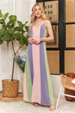 Myka Color Block Stripe Maxi Cami Dress