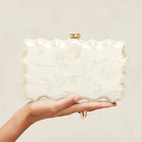 Myka Acrylic Sculpted Evening Box Bag