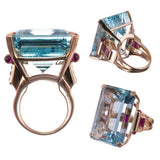 Naali Blue Cubic Cocktail Ring watereverysunday
