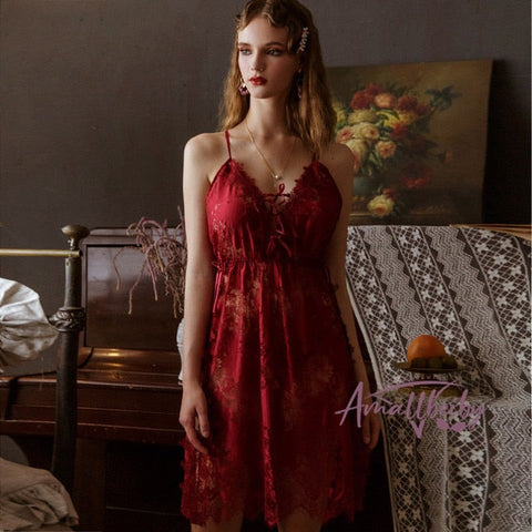 Nadia Floral Lace-Detail Satin Dress watereverysunday Nadia Floral Lace-Detail Satin Dress watereverysunday