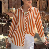 Nadia Striped Tie-Cuff Shirt