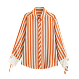 Nadia Striped Tie-Cuff Shirt