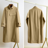 Nadine Front Pocket & Funnel Neck Cocoon Trench Coat - 2 Colors watereverysunday