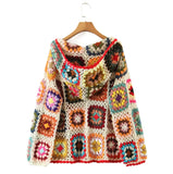 Nayla Bohemian Crochet Patchwork Hooded Cardigan watereverysunday