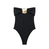 Nesma Golden Accent Bandeau Bodysuit