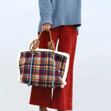 Nesma Ropework Wool Felt Tartan Tote