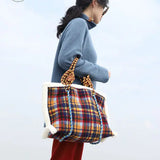 Nesma Ropework Wool Felt Tartan Tote