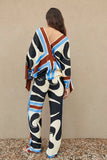 Art Prints Tunic Top / Wide Leg Pants