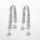 Nichola Jumbo Rhinestone Fringe Earrings