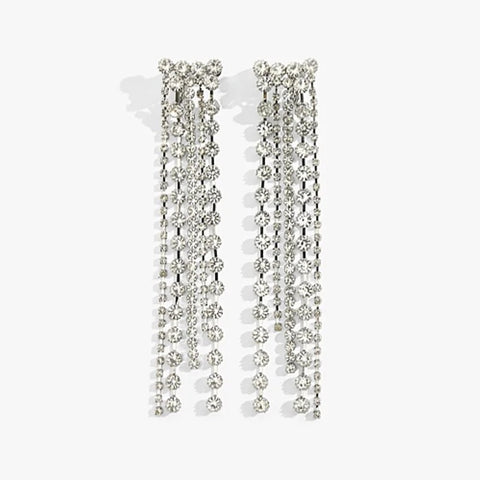 Nila Crystal Fringe Statement Earrings