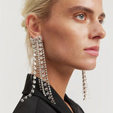 Nila Crystal Fringe Statement Earrings