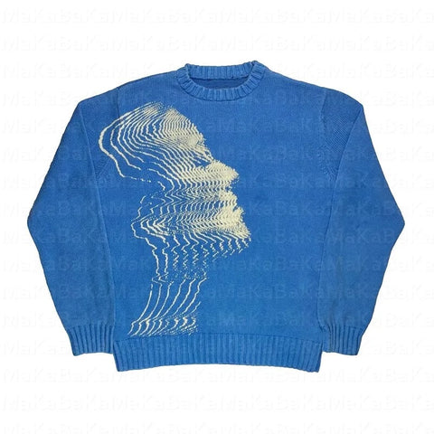 Nima Girl Print Knit Sweater